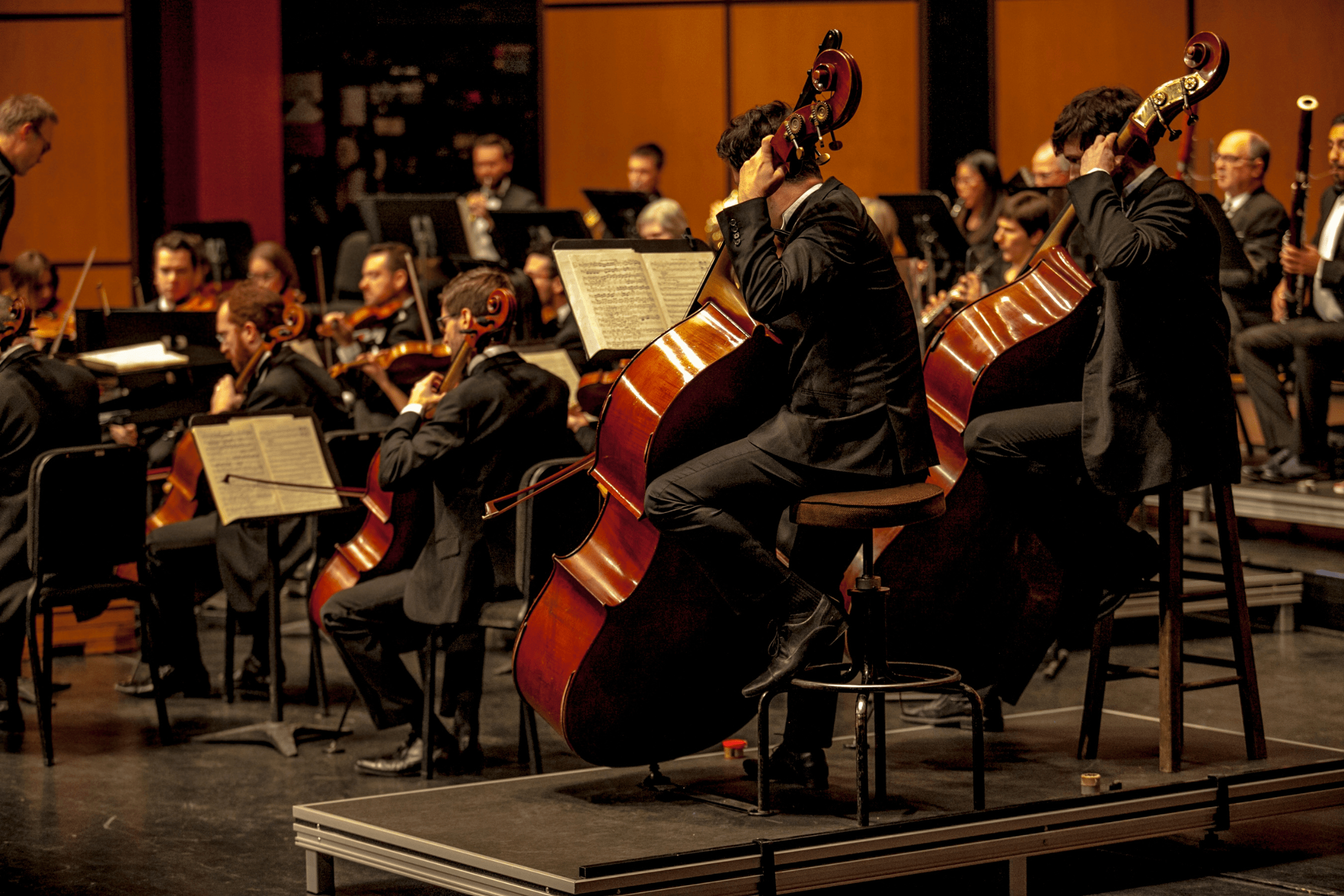 An image of an orchestra on stage.