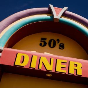 An image of a 50s diner sign
